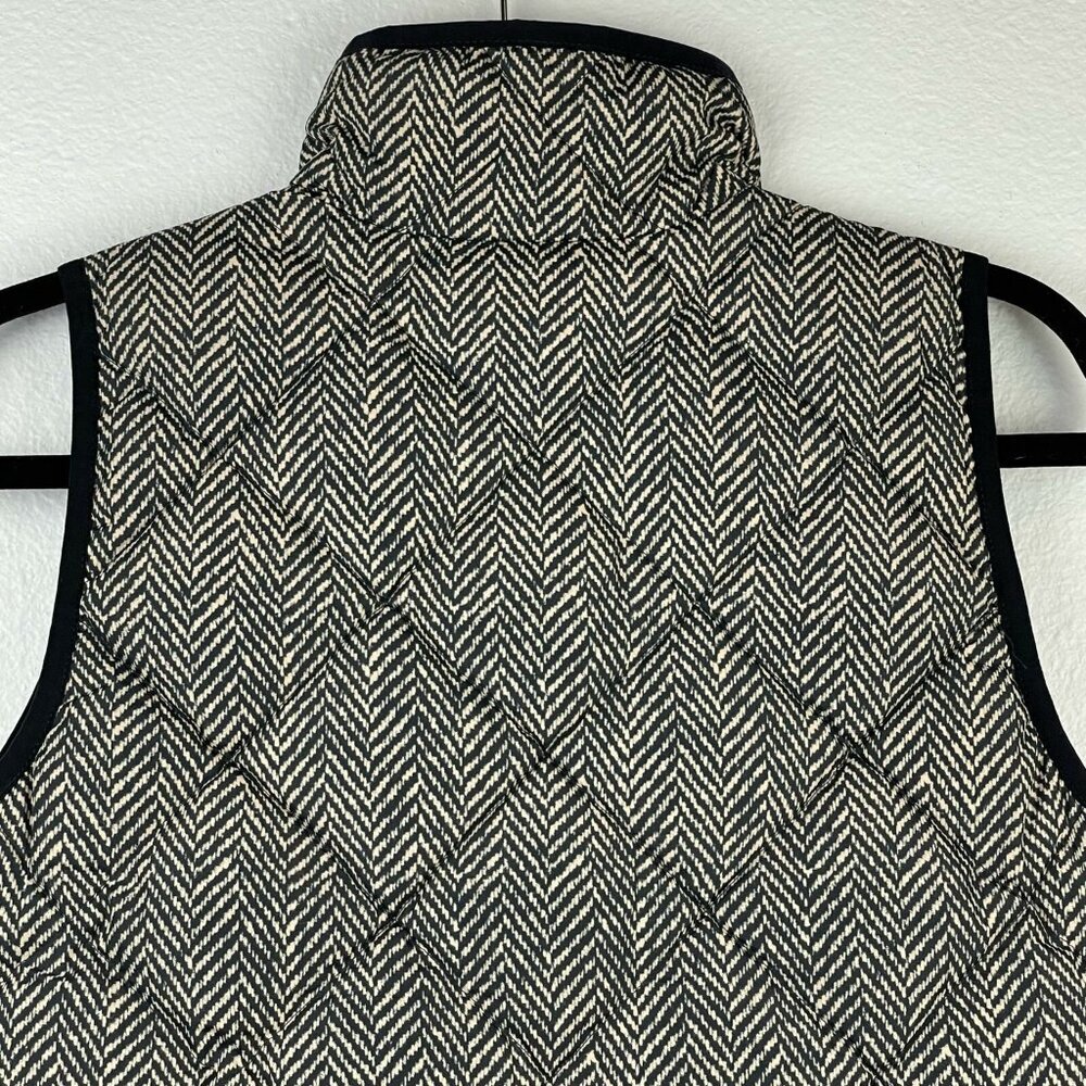 J.CREW Quilted Vest Womens Size XXS Excursion Herringbone Full Zip Down Gray - Picture 7 of 9